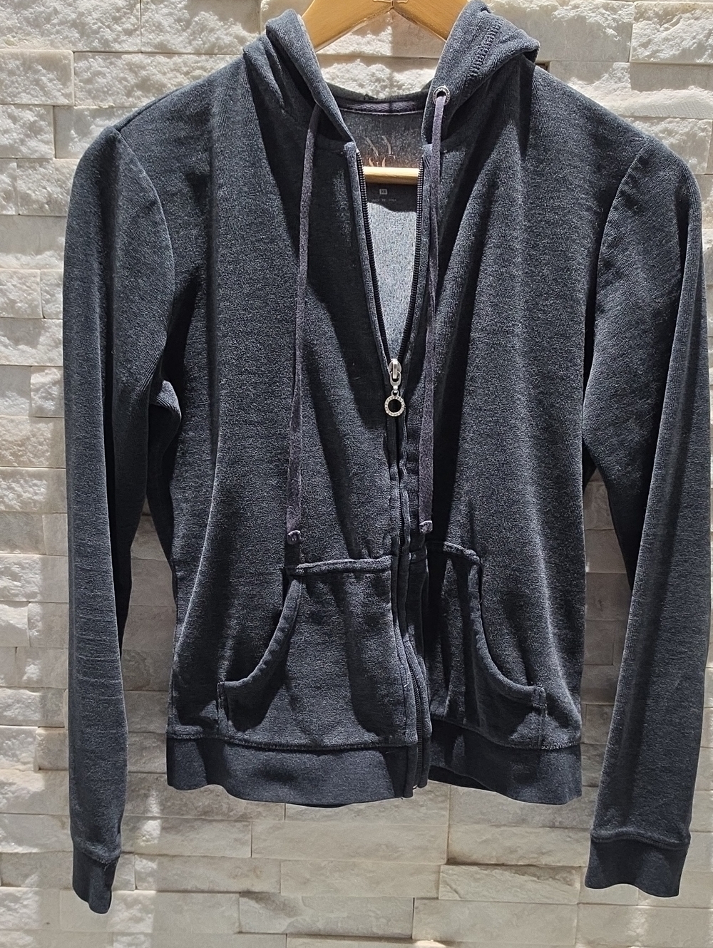 New York & Company Dark Gray Zip-Up Hoodie